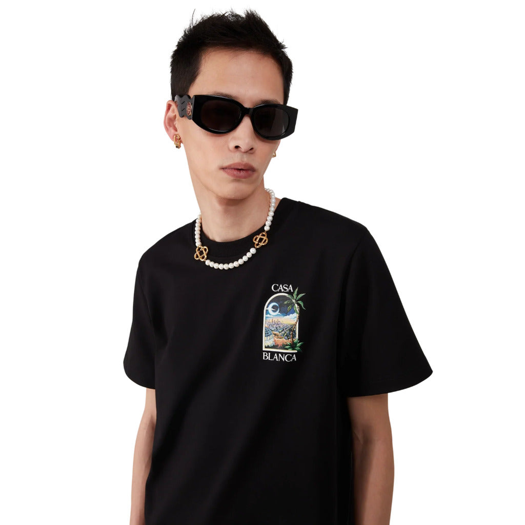 Casablanca La Night Printed T-Shirt in Black