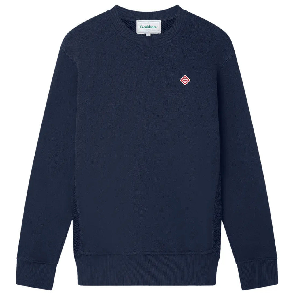 Casablanca – blue crewneck logo sweatshirt – front flat packshot with chest emblem