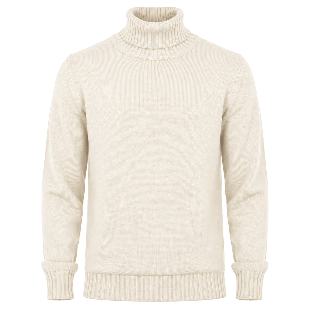 Alpha Studio – white wool turtleneck sweater – front packshot