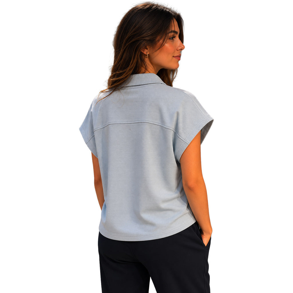 Parajumpers – Alya light blue cotton polo shirt – back view on model