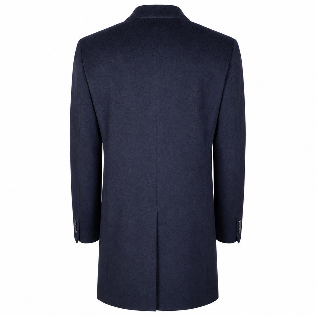 Loro Piana Tessuto – Capolavoro Coat in Midnight Blue – Back view showing center seam and vent