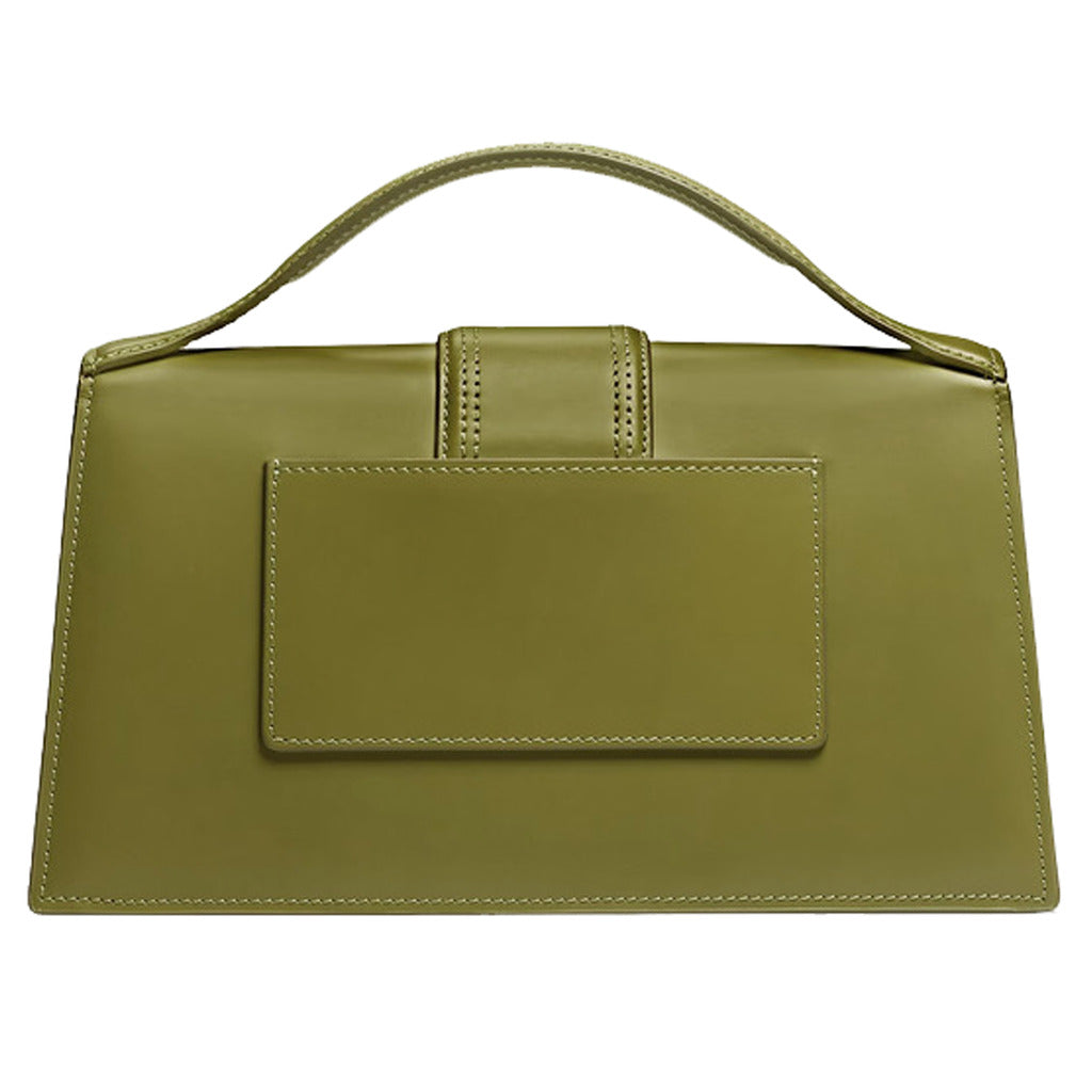 Jacquemus – Le Grand Bambino Shoulder Bag – rear view showing stitched pocket in green