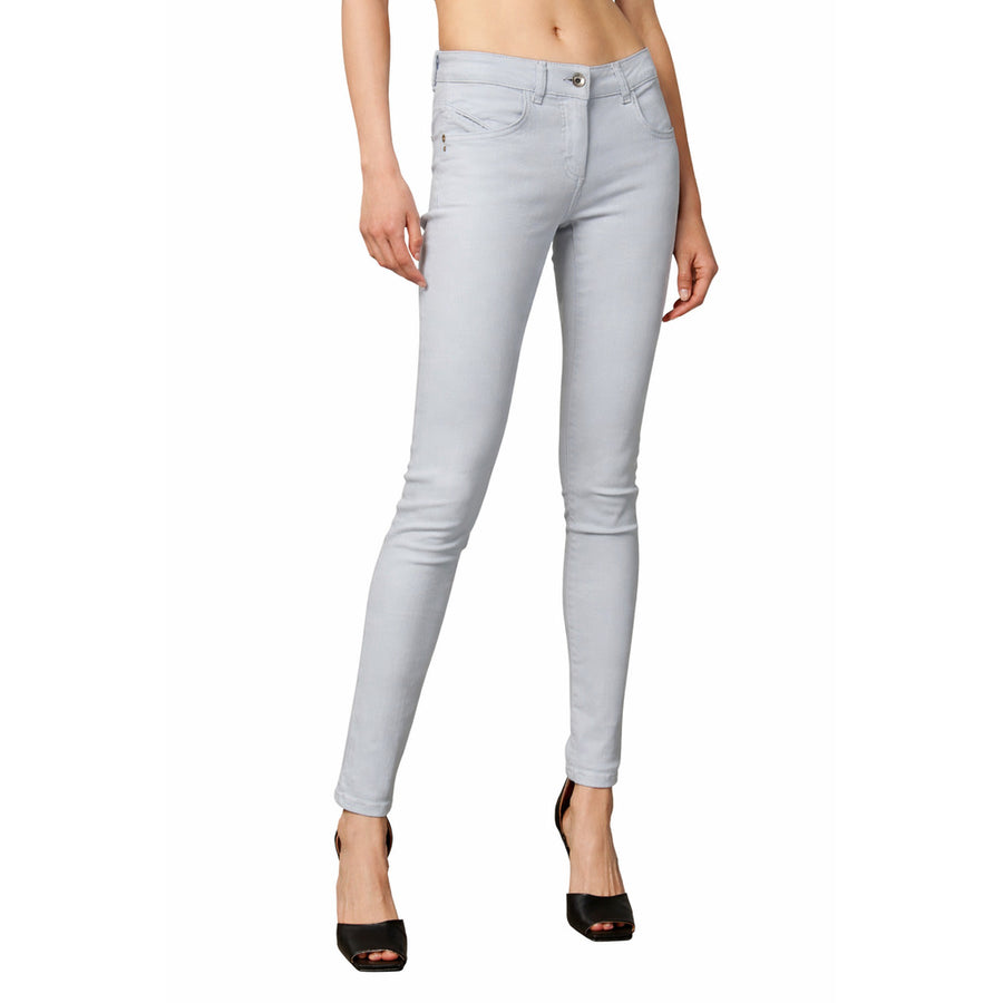 Patrizia Pepe Skinny Trousers in Gray Cotton