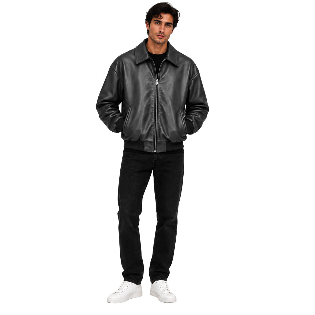 dolce & gabbana - giacca in pelle nera