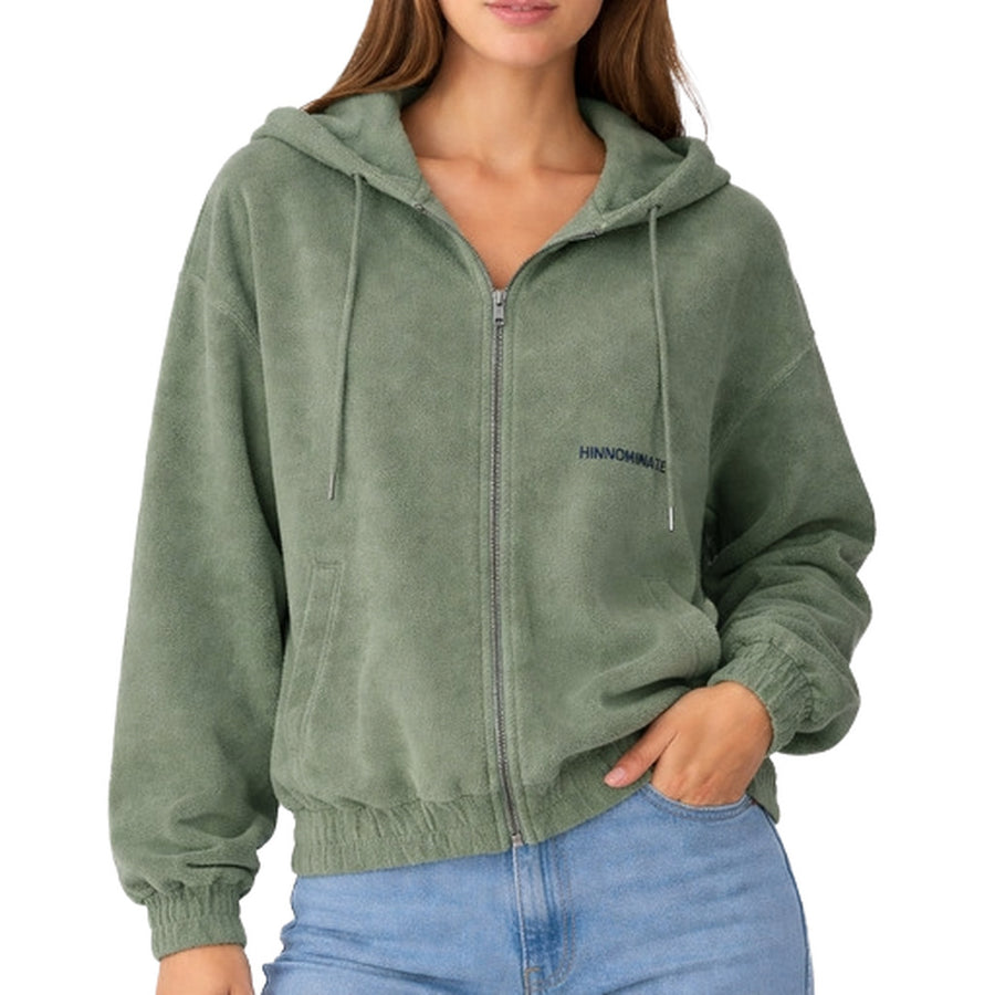 Hinnominate Green Cotton-Blend Hoodie
