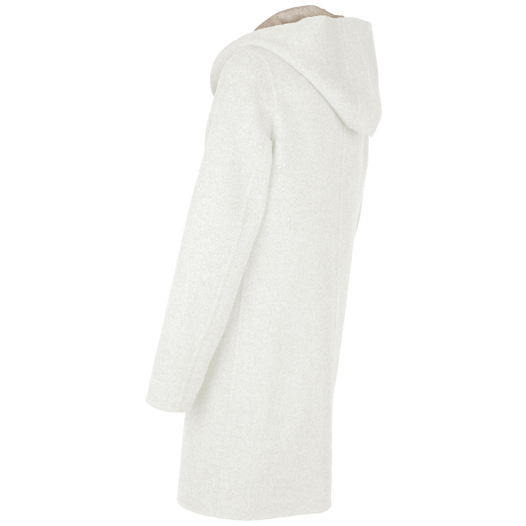 Loro Piana Tessuto – Fabric Capolavoro Parka – side view of white hooded coat