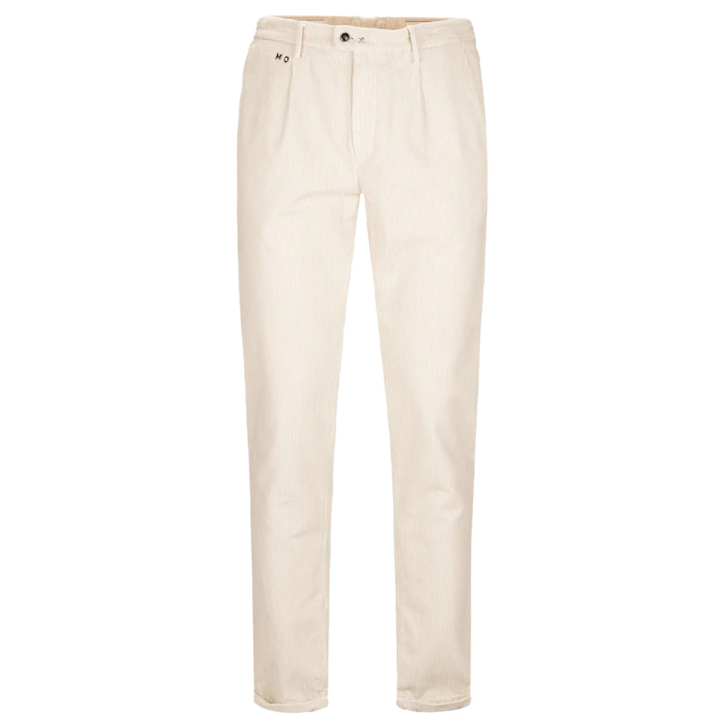 Tramarossa – Alberto Cotton Velvet Chino Pants – white full-length front packshot