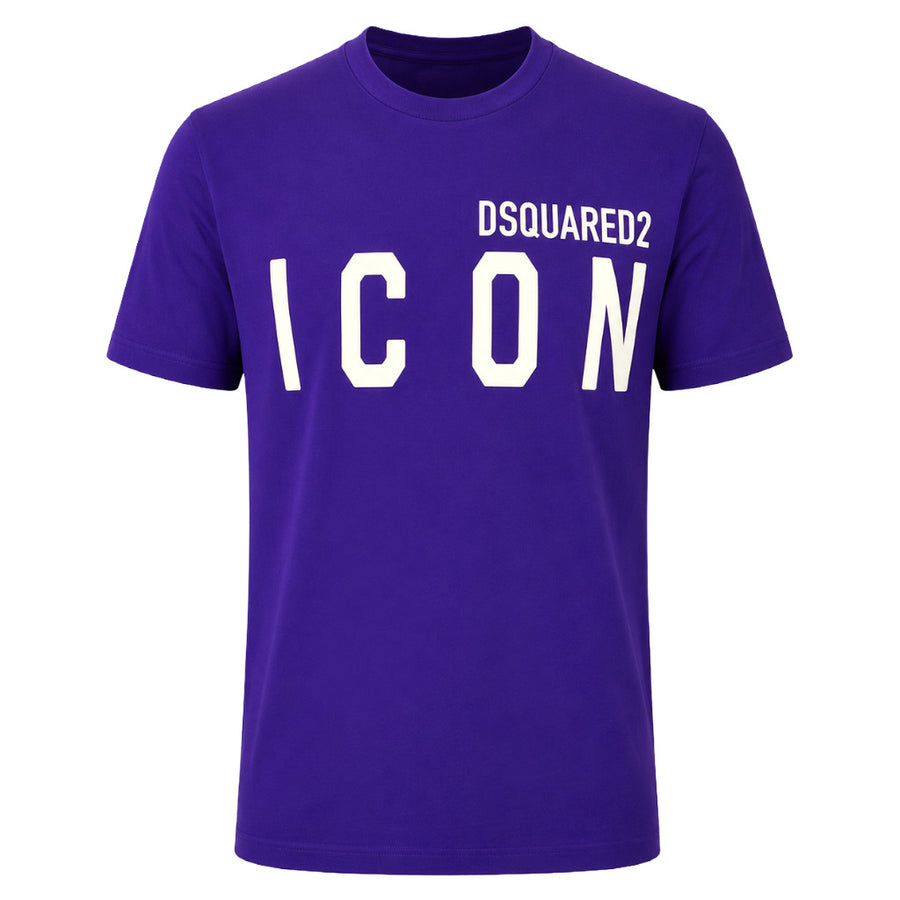 Dsquared2 – blue cotton T-shirt – front packshot with white ICON logo