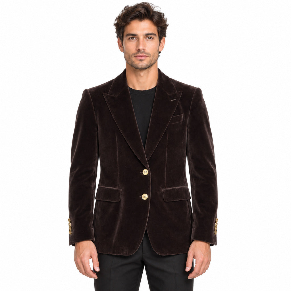 dolce & gabbana - giacca velluto marrone