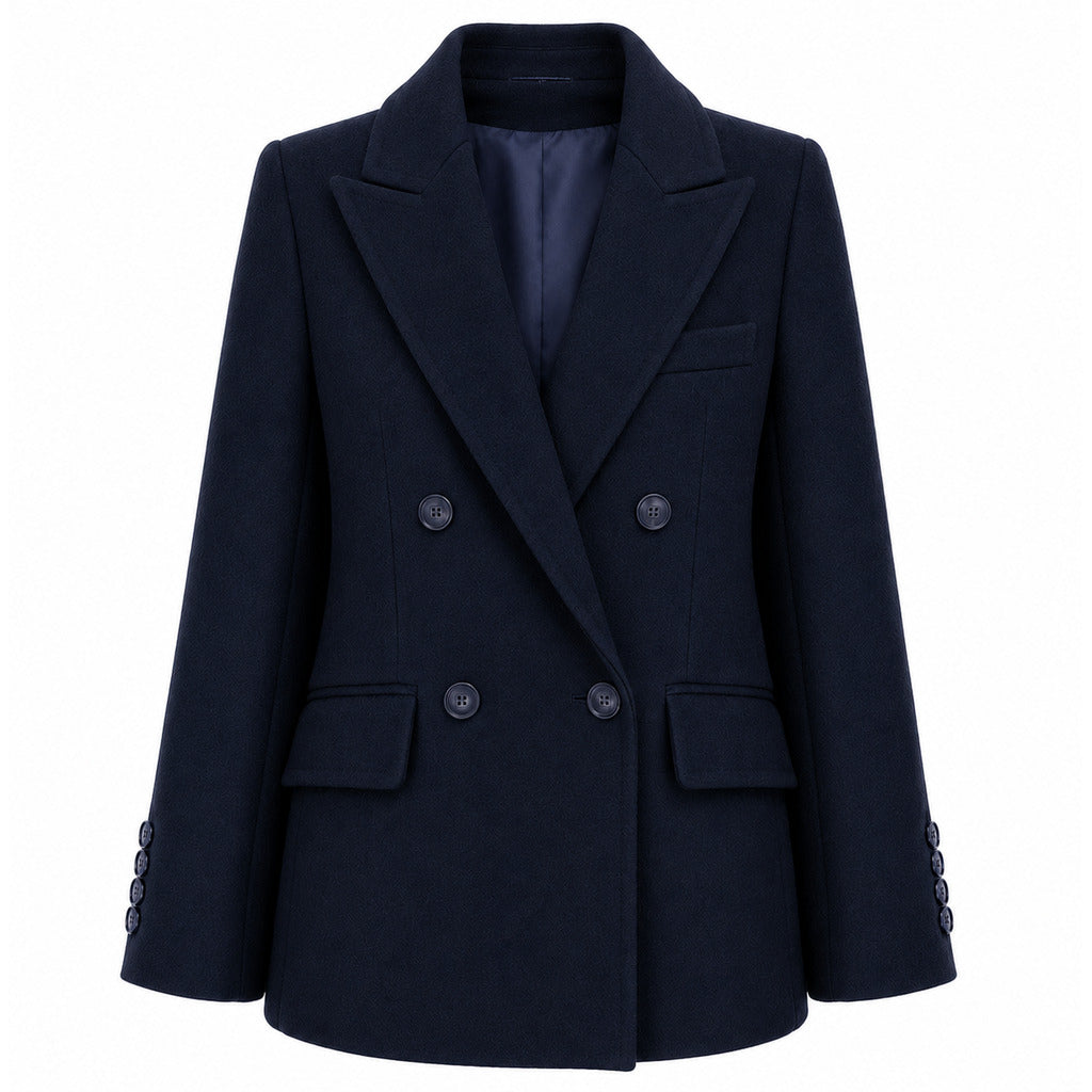 loro piana tessuto - cappotto corto doppiopetto cammello