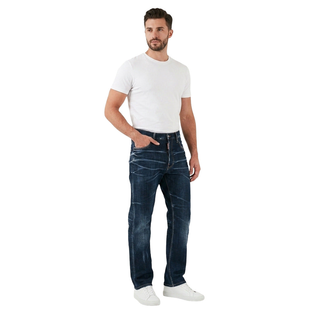 Dsquared2 – blue cotton-blend jeans – front view worn by a model