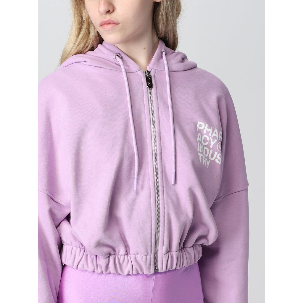 Pharmacy Industry PHW382 violet sweatshirt, close-up view