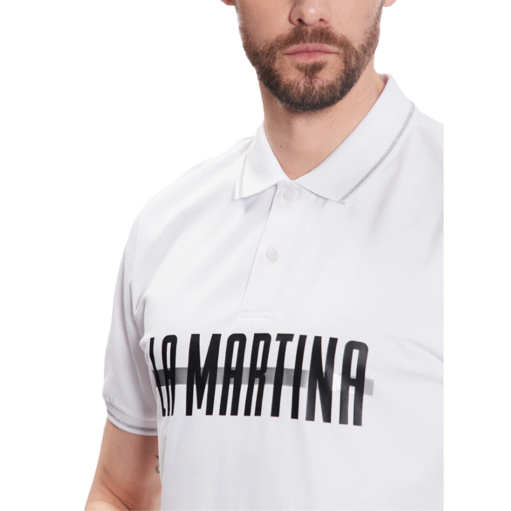 La Martina polo jersey Silky Fini in white, alternate angle