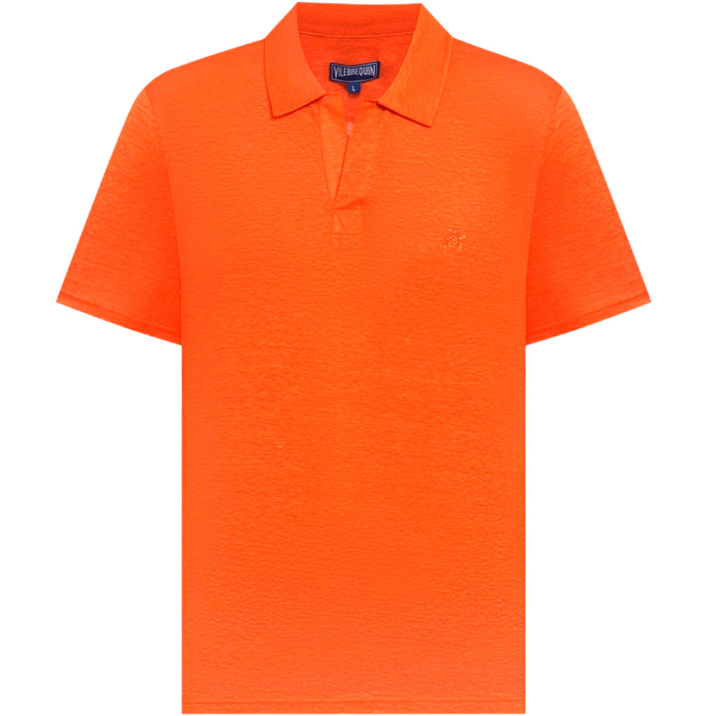 Vilebrequin Linen Polo Shirt in Orange