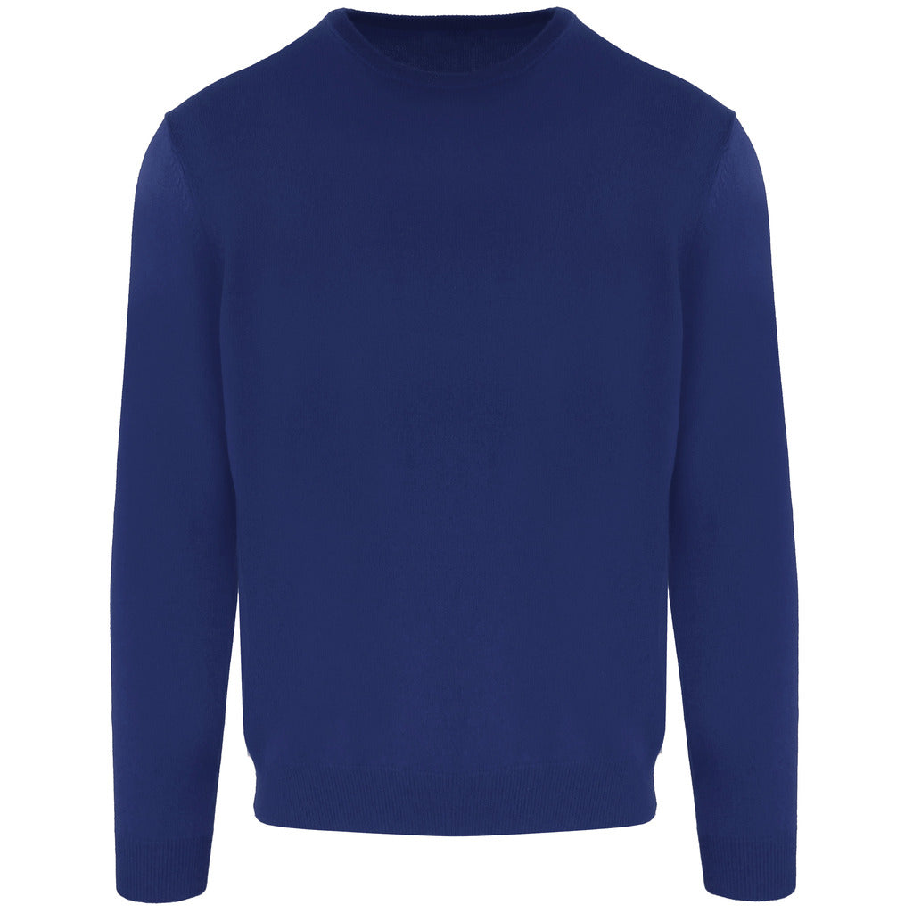 Malo – Paricollo Crewneck Sweater in Brown – front view in blue
