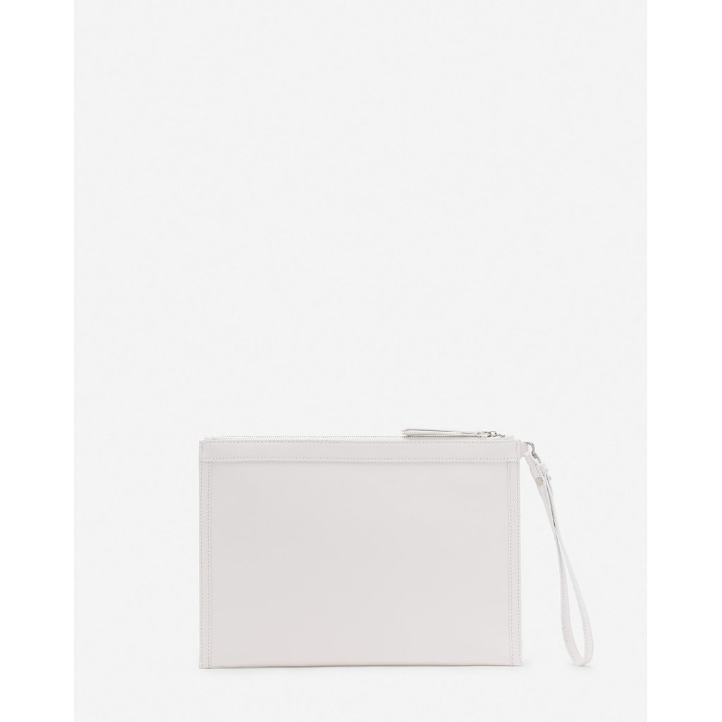 Lanvin – pouch bianco – Plain back view with zipper and wrist strap