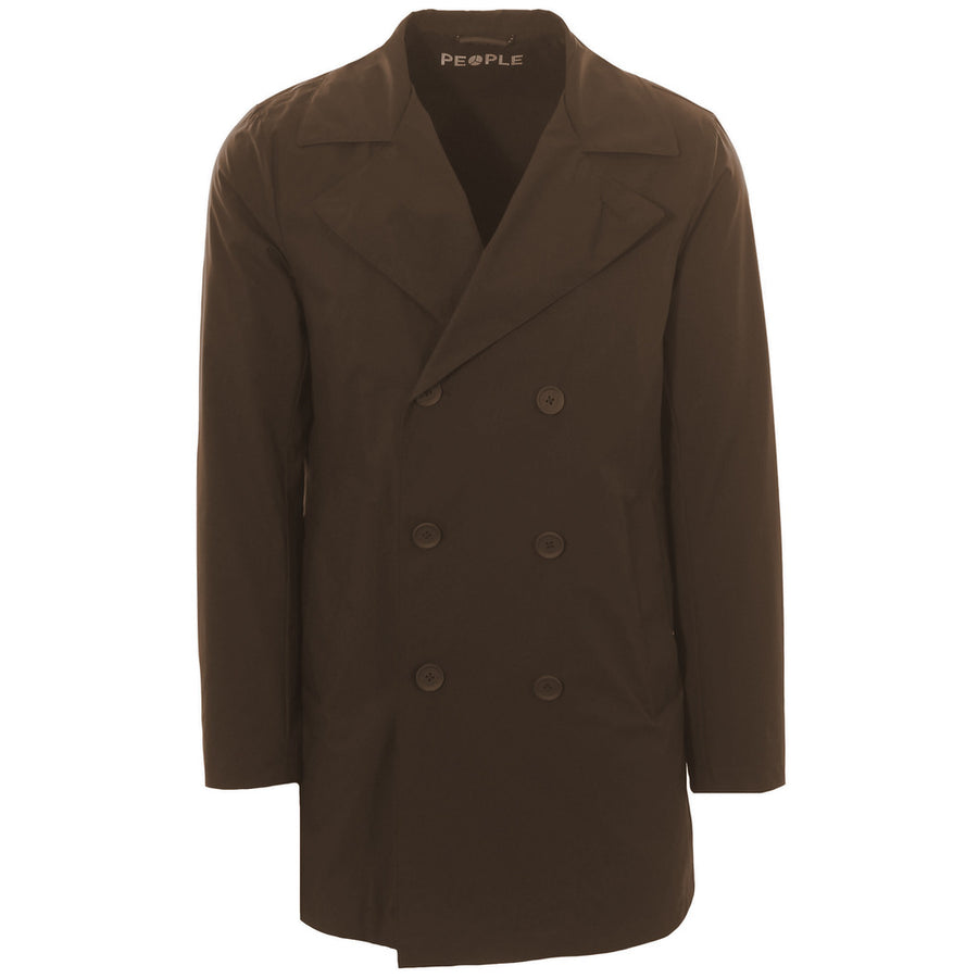 People Of Shibuya – Teshio Trench Coat – Brown front view on white background