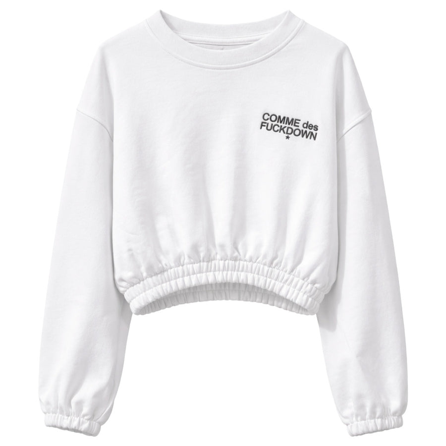 COMME des FUCKDOWN Cropped Sweatshirt in White