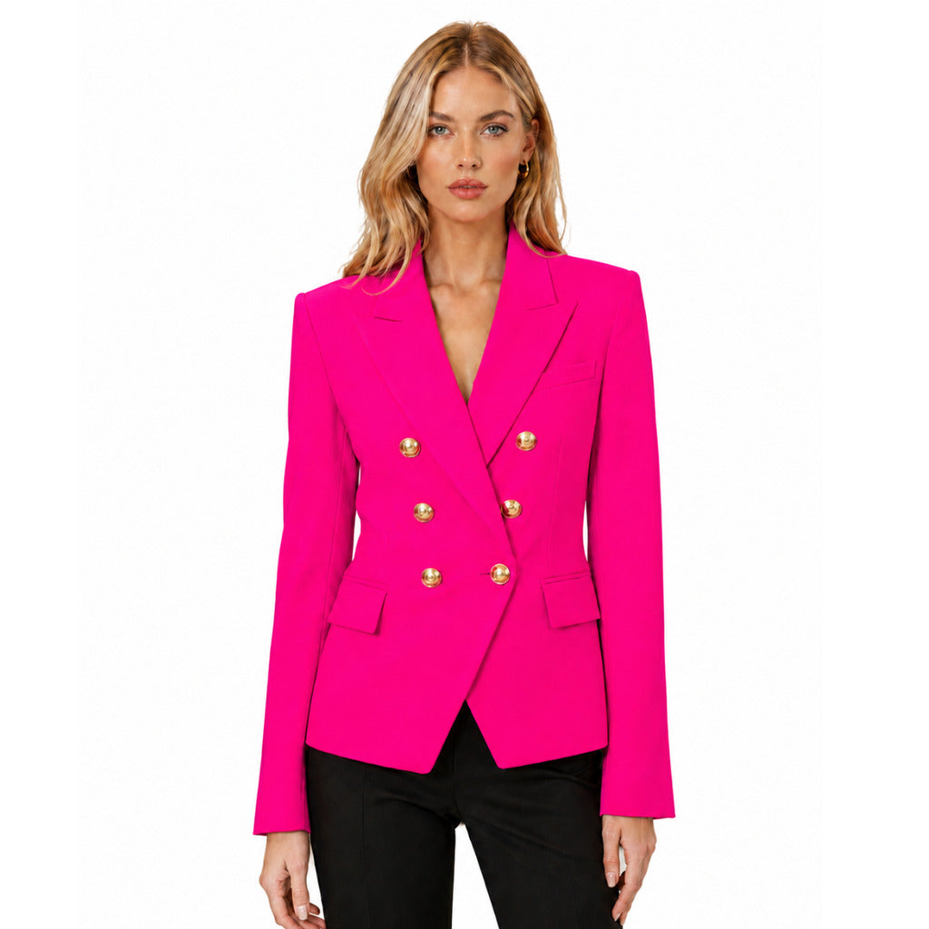 Balmain Double-Breasted Jacket in Fuchsia