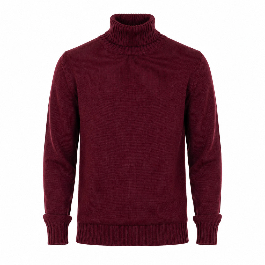 Alpha Studio – red wool turtleneck sweater – front packshot