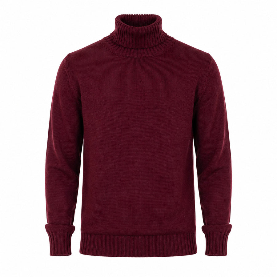 Alpha Studio – red wool turtleneck sweater – front packshot
