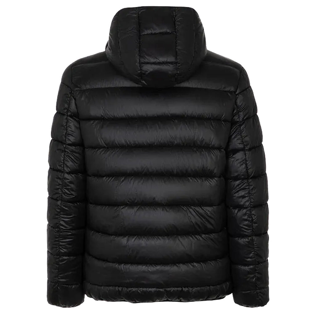 Suns – Flaminio black hooded reversible jacket – back view with quilted panels