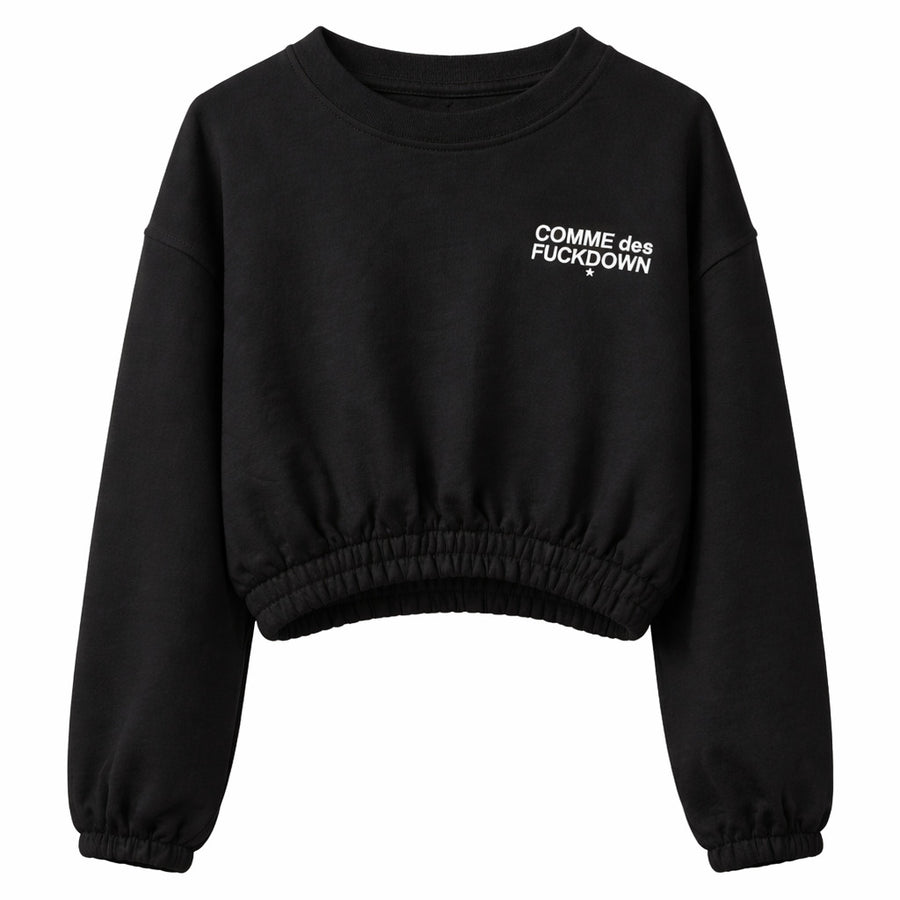 COMME des FUCKDOWN Cropped Sweatshirt in Black