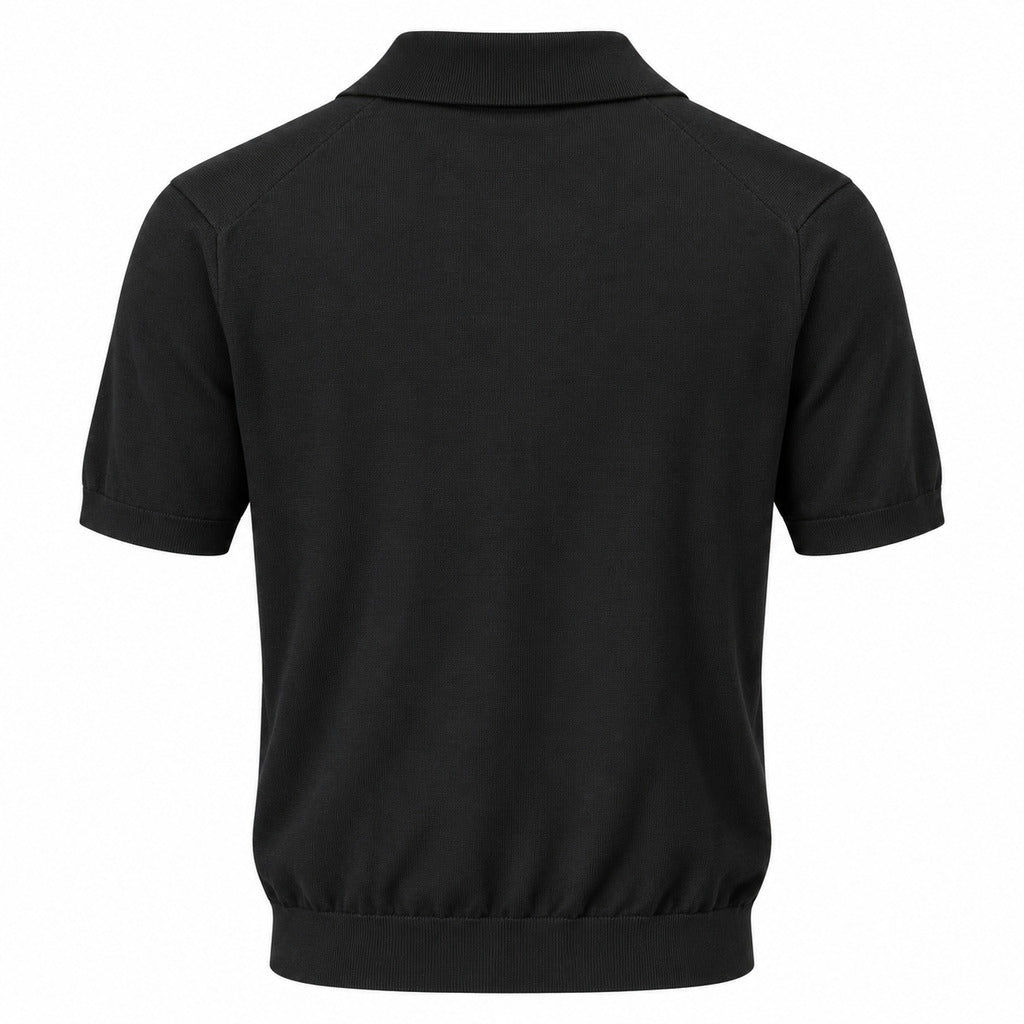 Hogan – Polo Shirt in Black – back packshot showing collar and ribbed hem