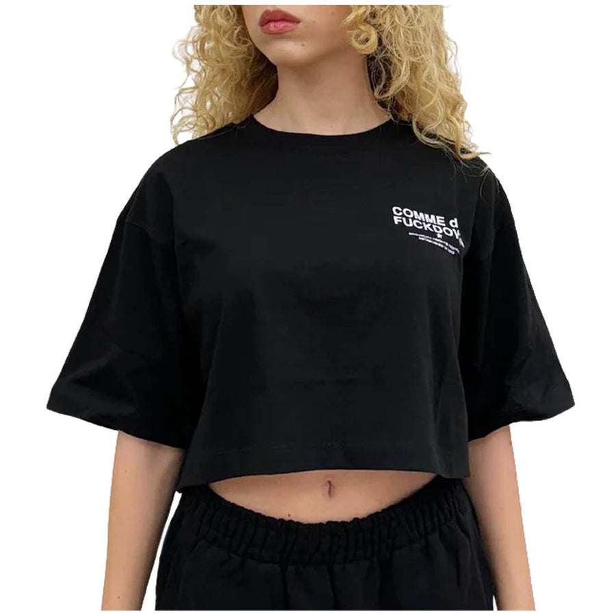 Comme Des Fuckdown Black Cotton Logo-Print T-Shirt