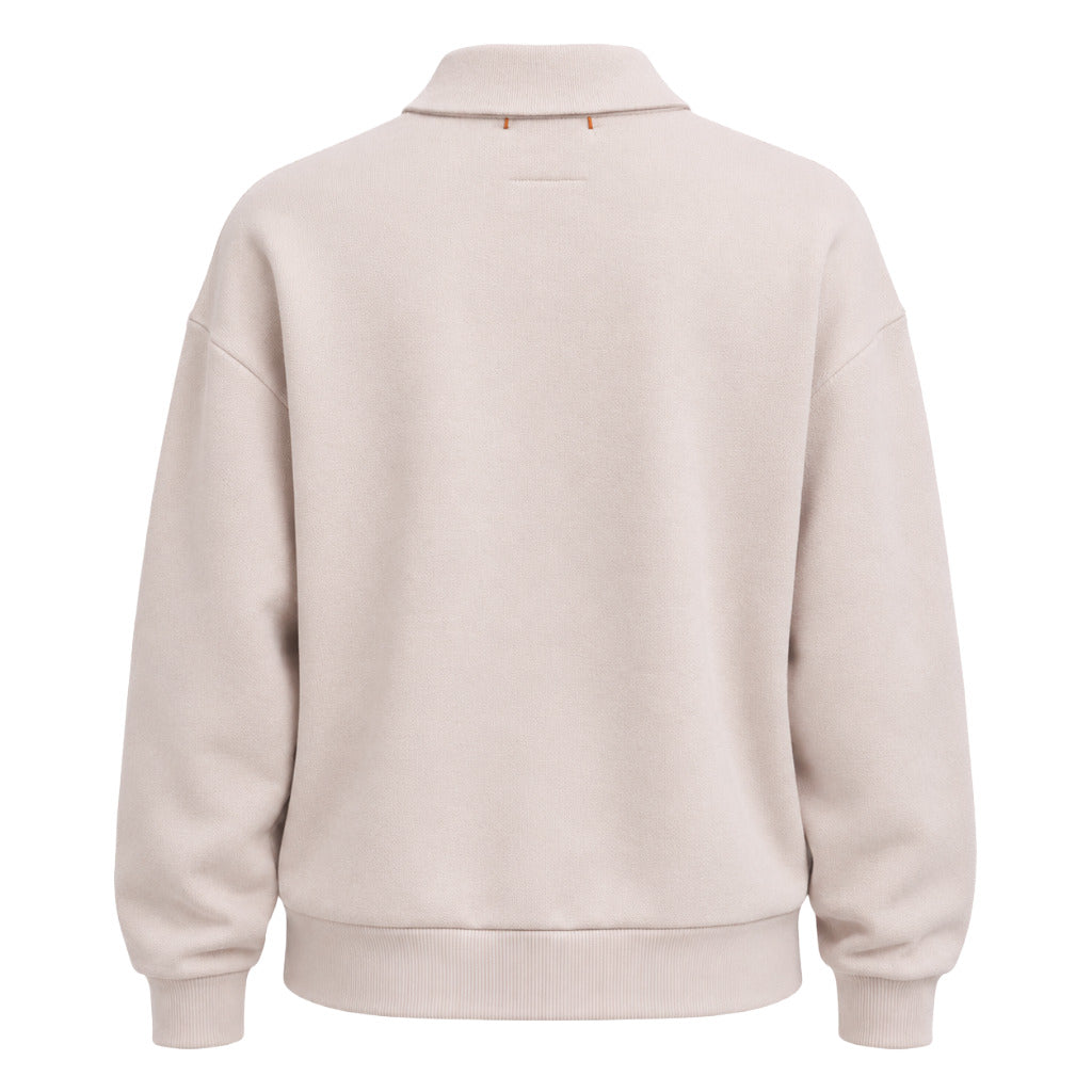 Parajumpers – Saranda pink collared sweatshirt – back flat lay with ribbed collar, cuffs and hem