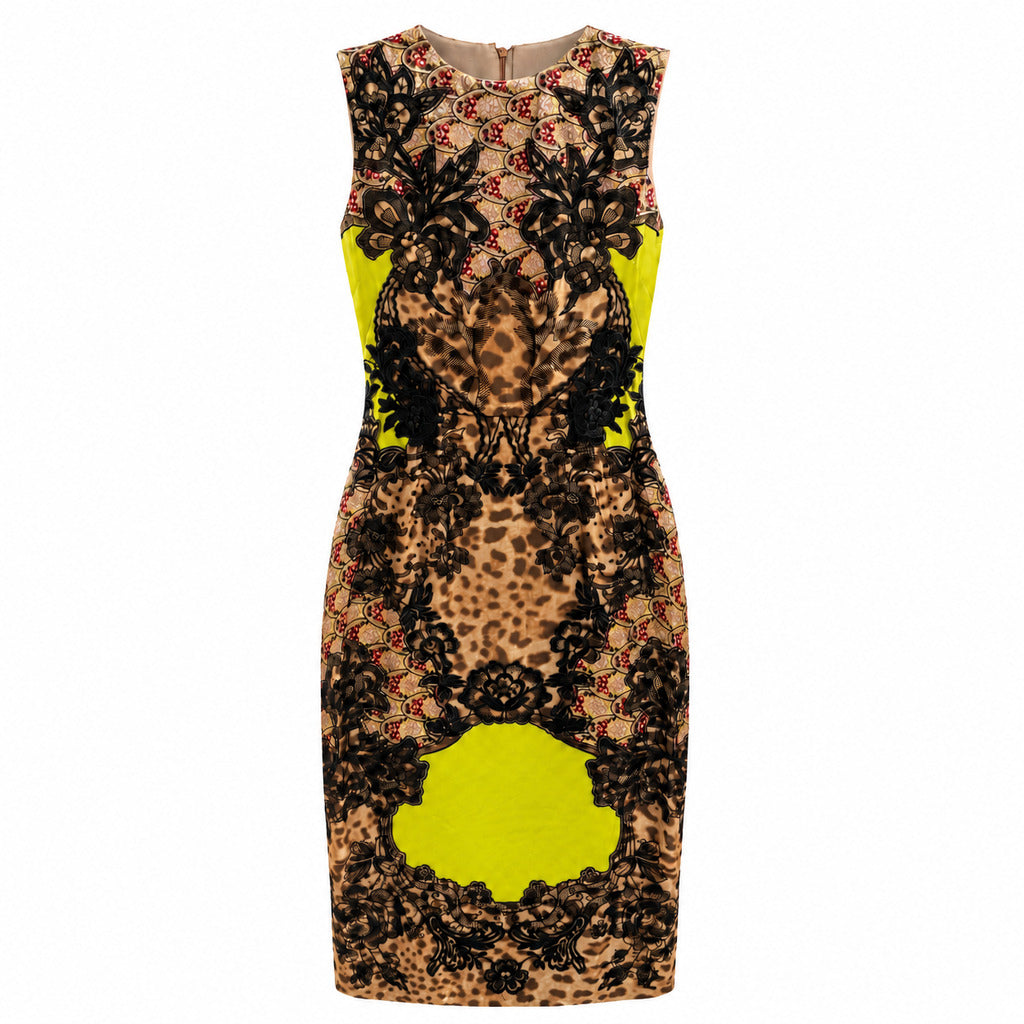 dolce & gabbana - abito floreale con pizzo
