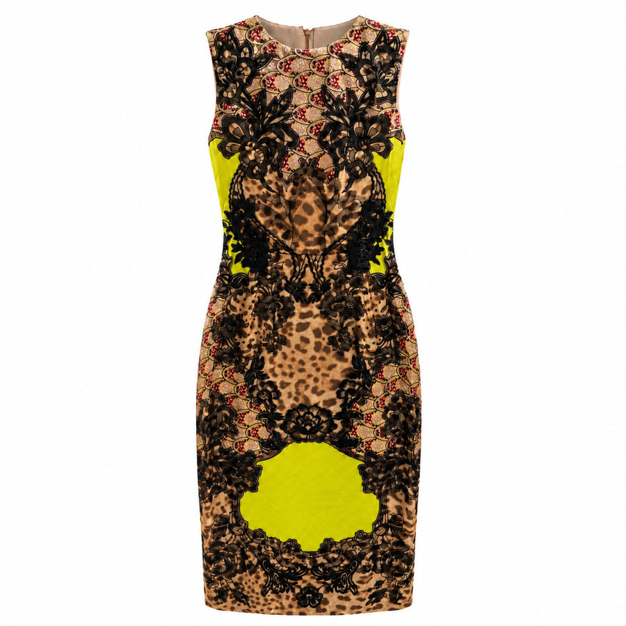 Dolce & Gabbana – fitted multicolor floral lace dress – front packshot