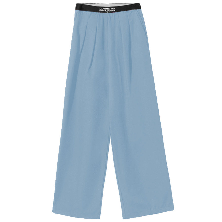 Comme Des Fuckdown – Crêpe Palazzo Pants – flat light blue trousers