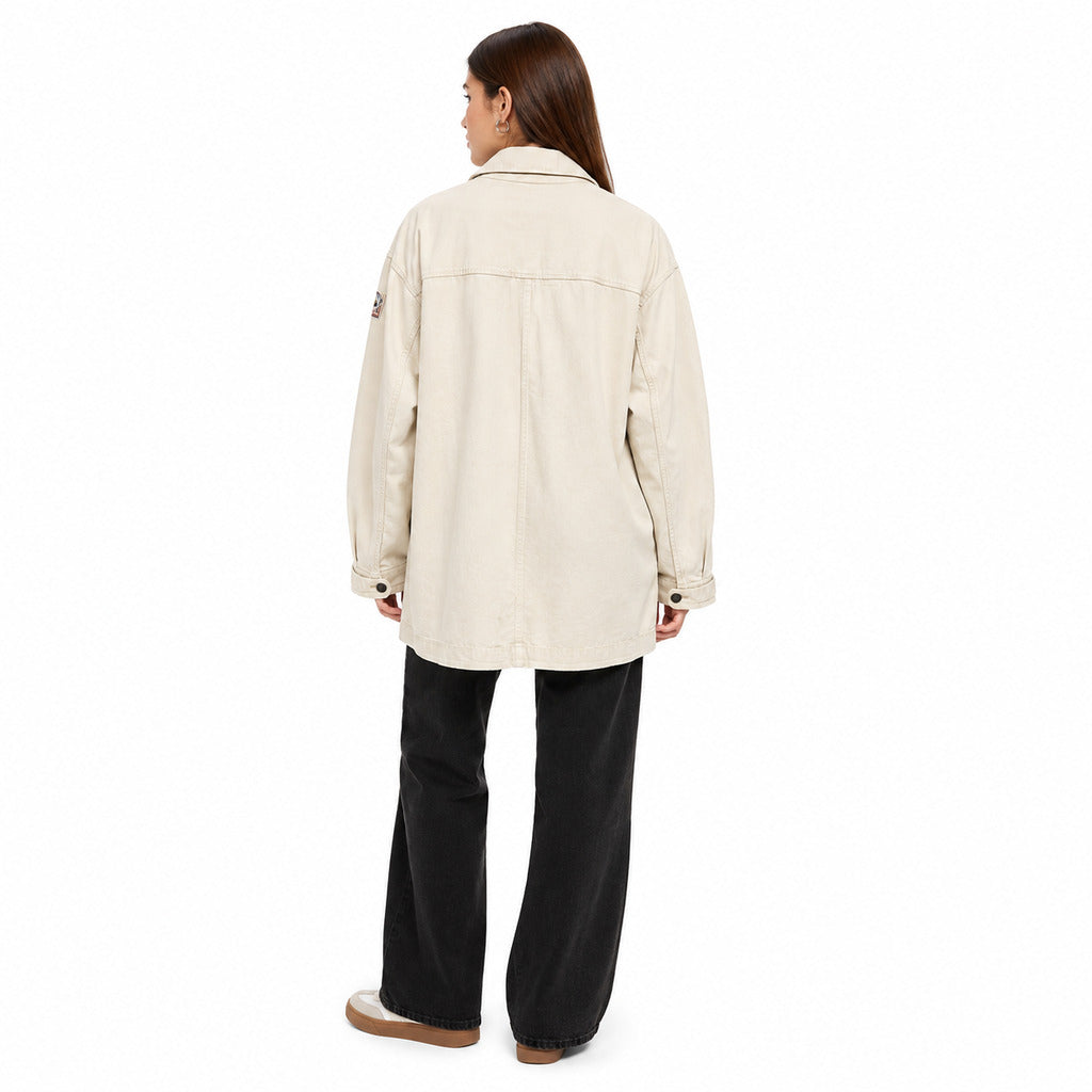 Parajumpers – Cilka cotton coat in beige – back view showing long cut and adjustable cuffs