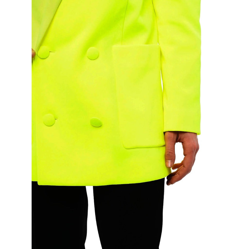 Balmain Double-Breasted Blazer in Fluorescent Yellow