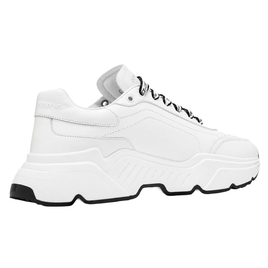 Dolce & Gabbana – white low-top sneakers – rear-side angle showing black sole accents