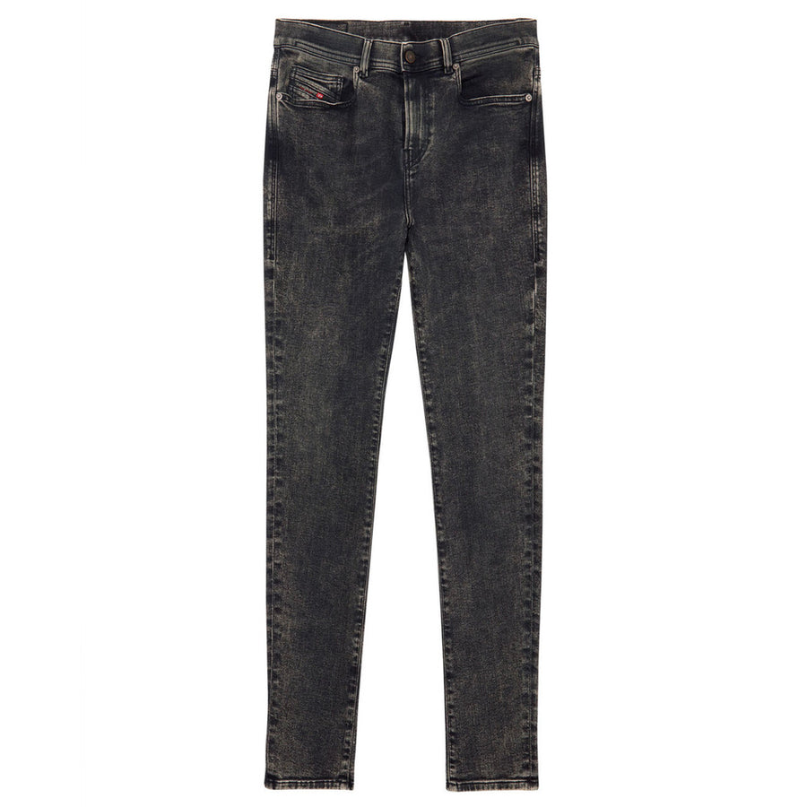 diesel – Skinny-Fit Jeans in Black – Front view, flat black denim packshot
