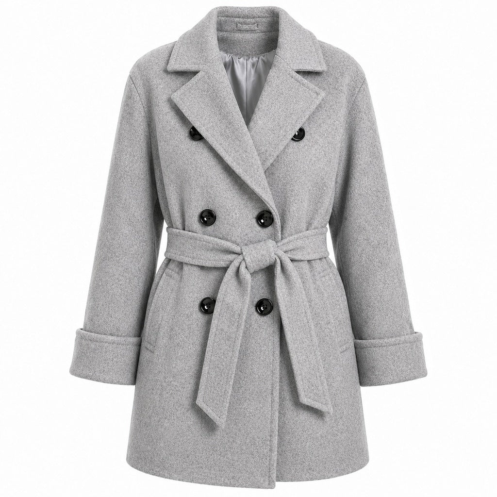 Loro Piana Tessuto Double-Breasted Peacoat in Blue Virgin Wool