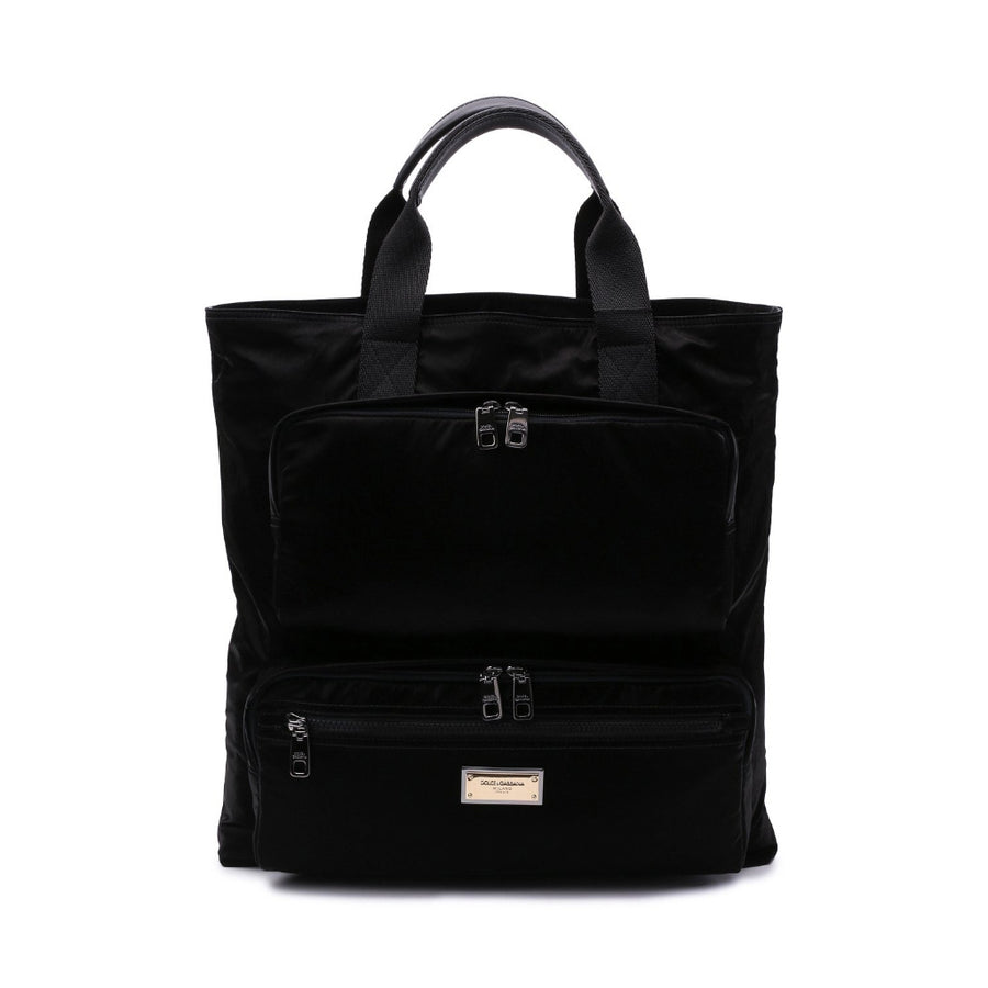 Dolce & Gabbana – black backpack with front zip pockets – straight-on front view