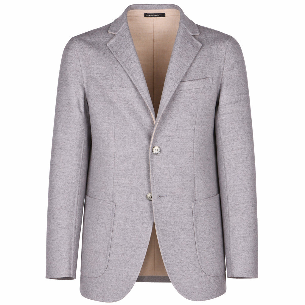 Loro Piana Tessuto – Formal Jacket – Front gray jacket with lapels and pockets