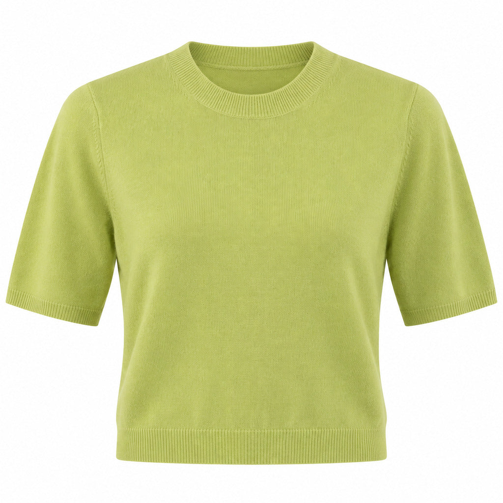 Anna Molinari – lime green crew-neck T-shirt – front flat view
