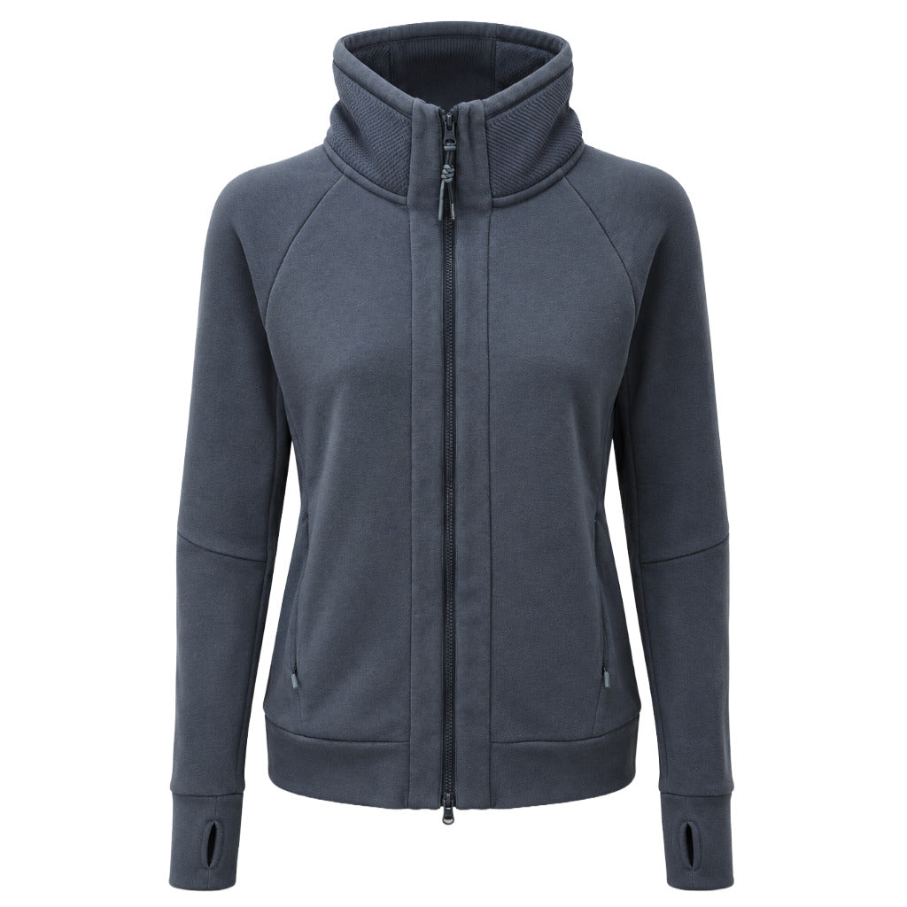 Parajumpers – blue zip-up sweatshirt with high collar – front flat product view