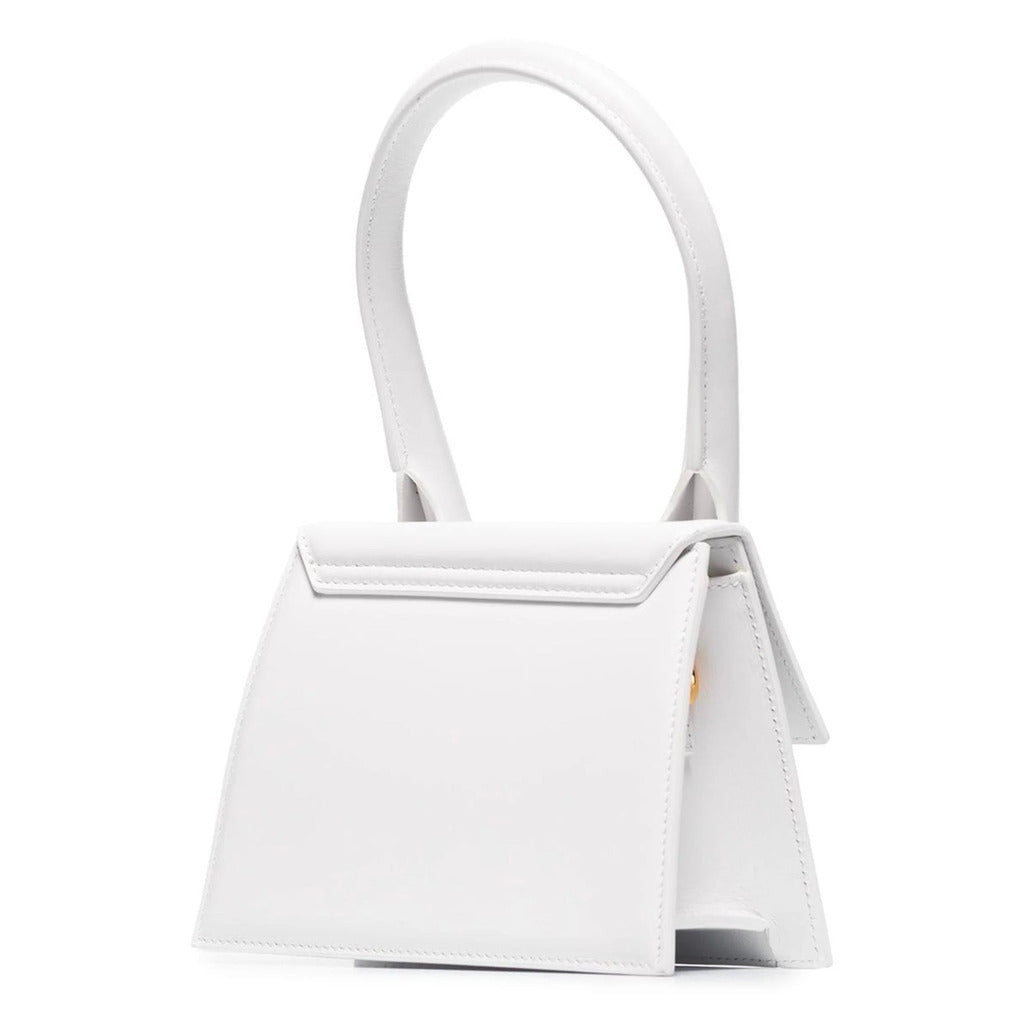 Jacquemus – Chiquito Moyen Leather Shoulder Bag – Rear angled view showing white flap and top handle