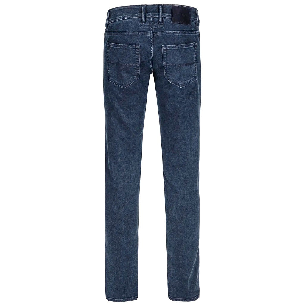 Tramarossa – blue indigo jeans – full-length back view with two patch pockets