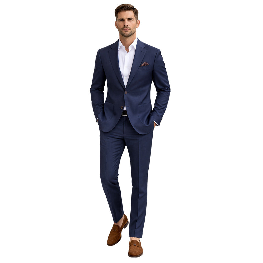Loro Piana Virgin Wool Suit in Navy Blue