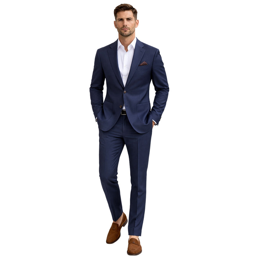 Loro Piana Virgin Wool Suit in Navy Blue