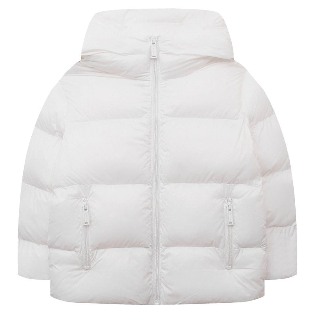 Dsquared2 – Ceresio Down Jacket – Front packshot in white with hood and zip pockets