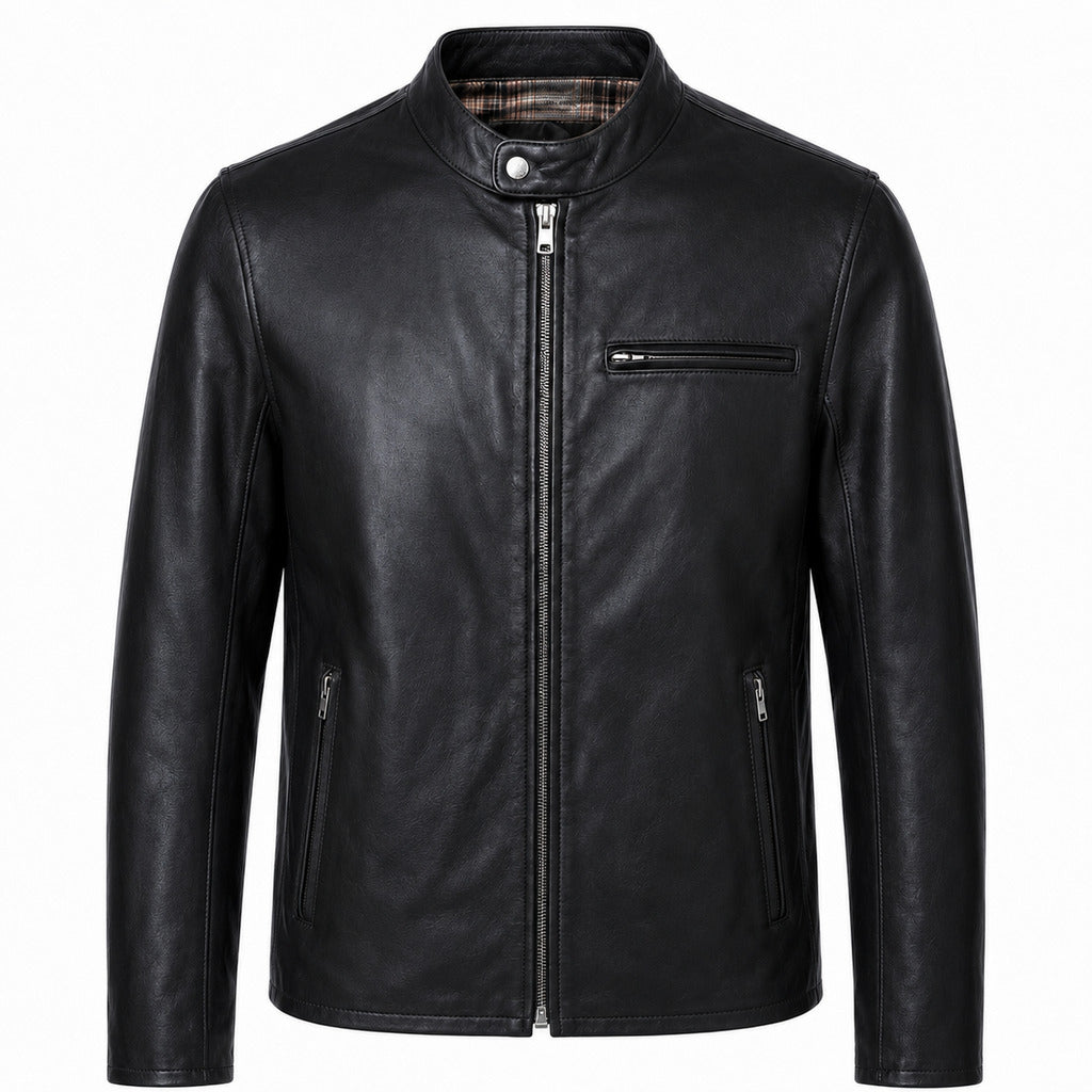 schott nyc - giacca pelle di capra marrone