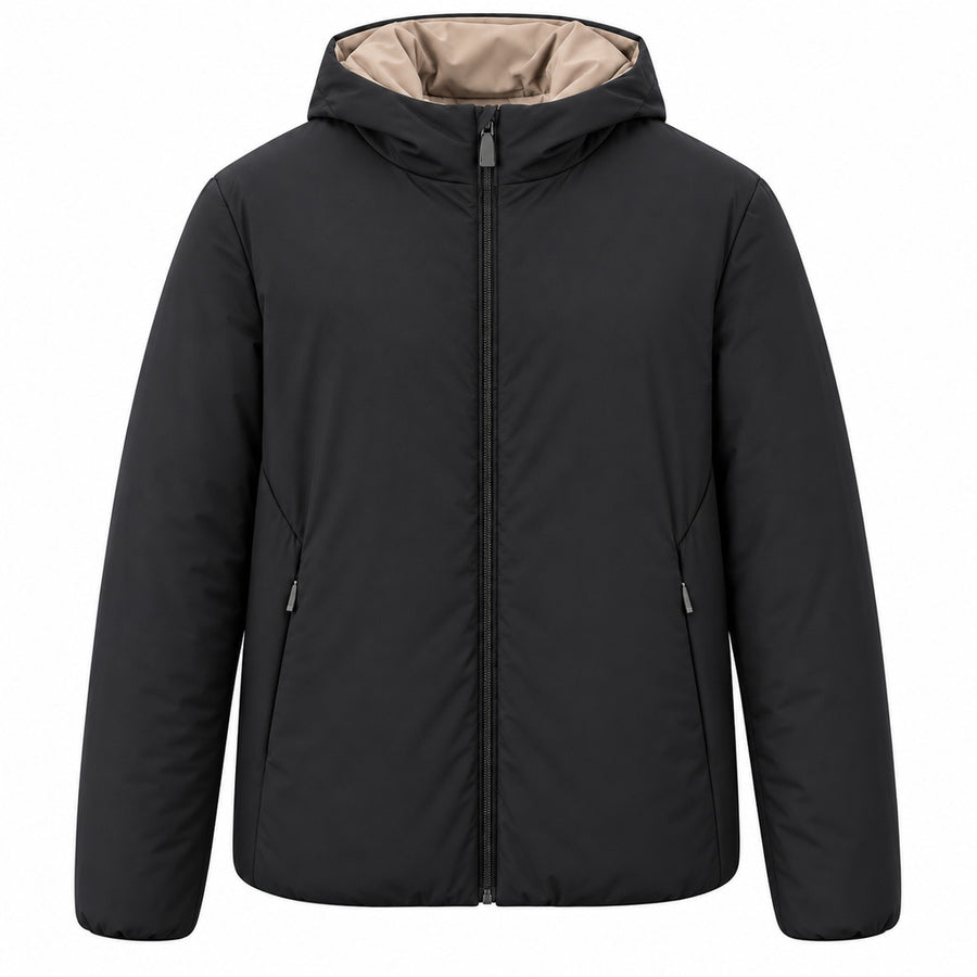 Suns – Delhy New Reversible Hooded Jacket – black front view