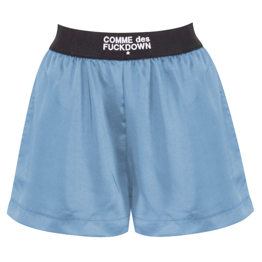 Comme Des Fuckdown Light Blue Polyester-Blend Shorts